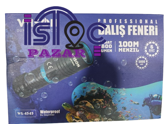 Wison Ws 4545 Dalış Feneri - 100 Metre  Profesyonel Su Geçirmez,